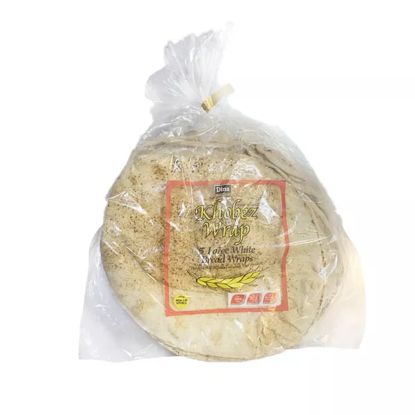 Rayan Large White Lebanese Bread Wraps 5 Pcs soft authentic flatbread available on Halalo.