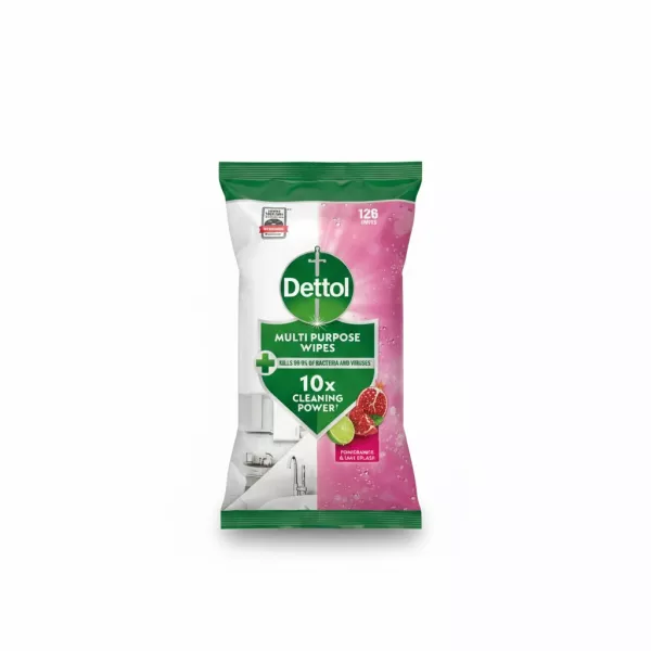 Pack of Dettol Multi Purpose Wipes with Pomegranate and Lime Splash fragrance