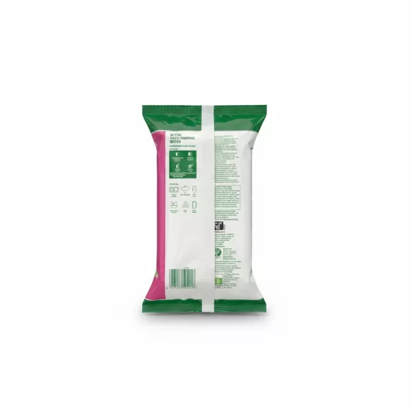 Back view of Dettol Multi Purpose Wipes packaging showing instructions and barcode