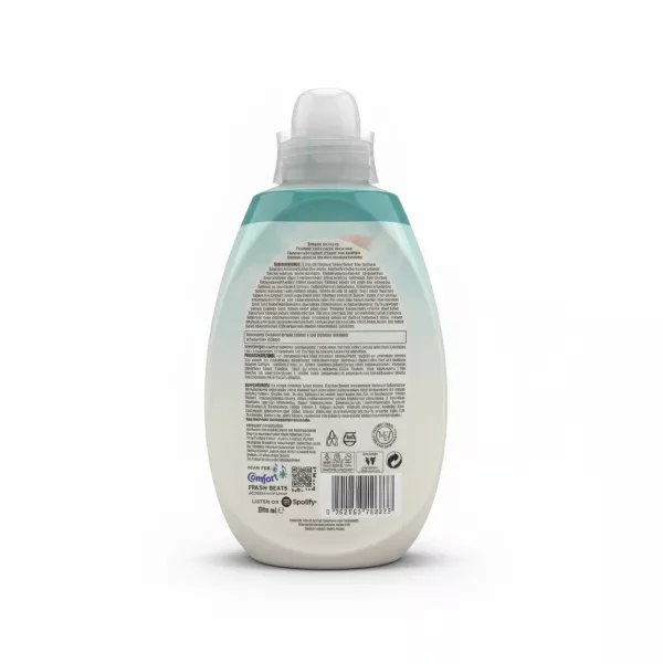 Comfort Pure Ultimate Fresh Fabric Conditioner back label with usage instructions and ingredients