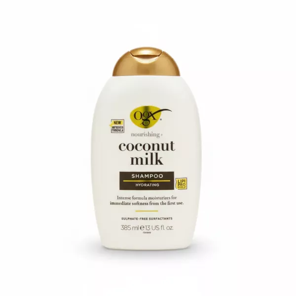 OGX Coconut Milk hydrating shampoo bottle front view