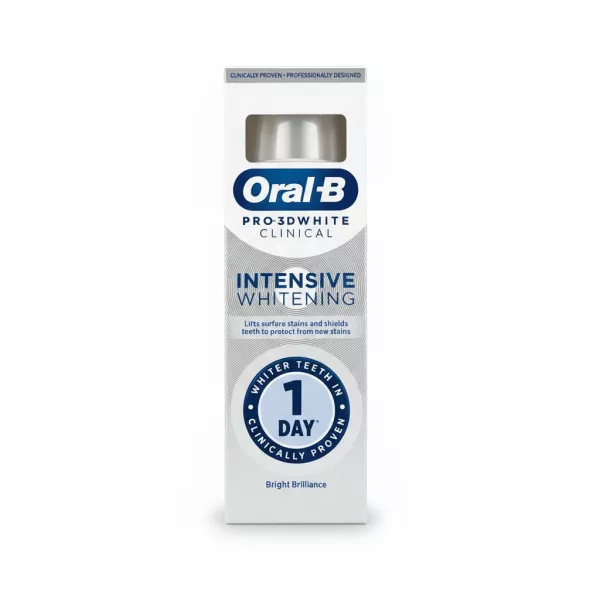 Oral-B Pro 3D White Clinical Intensive Whitening toothpaste box front