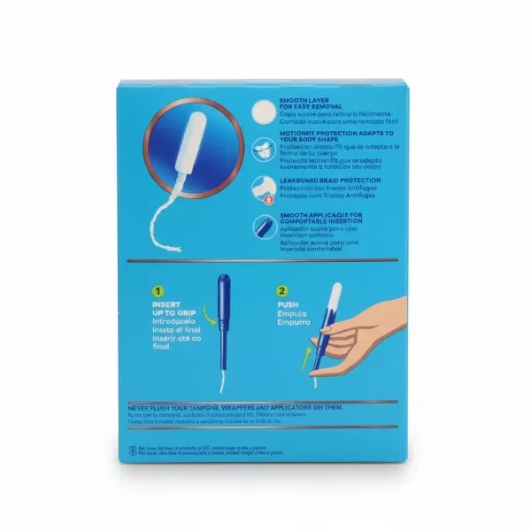 Rear packaging side with detailed product usage instructions and features
