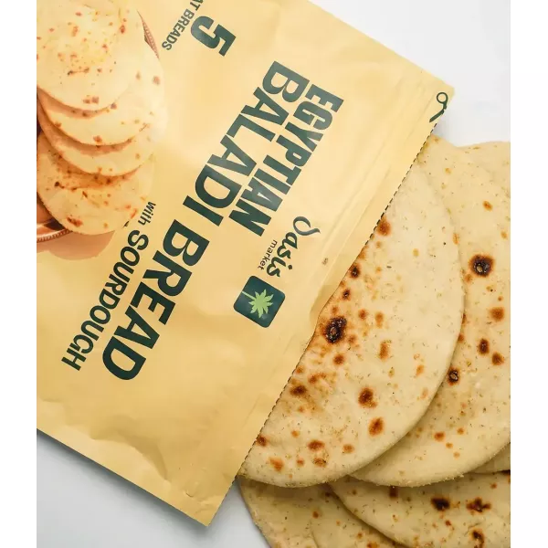 Egyptian baladi flatbread sourdough traditional Middle Eastern bread close up