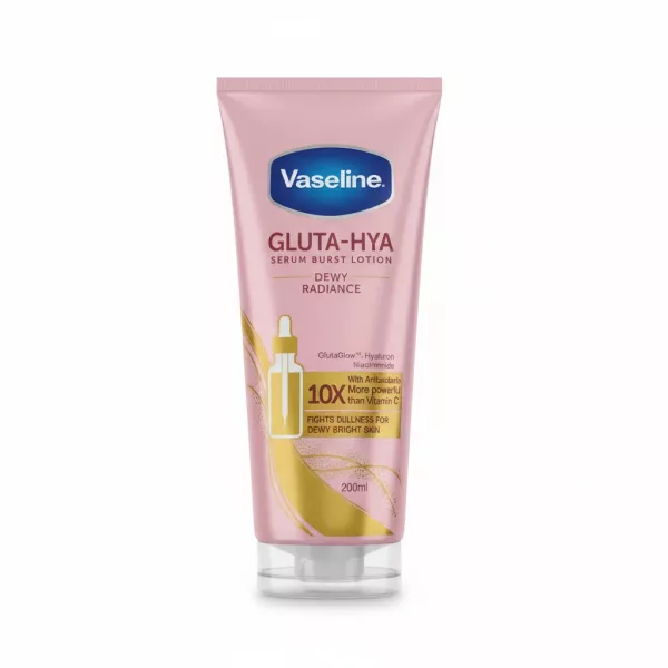 Front of Vaseline Gluta-Hya Serum Burst Lotion Dewy Radiance tube