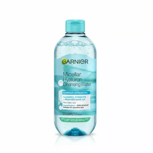 Bottle of Garnier Micellar Hyaluron Cleansing Water front view