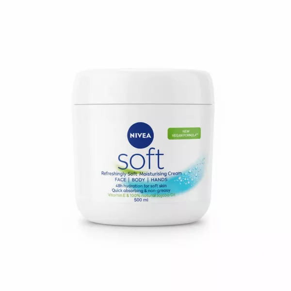 Nivea Soft Moisturising Cream 500ml jar front view