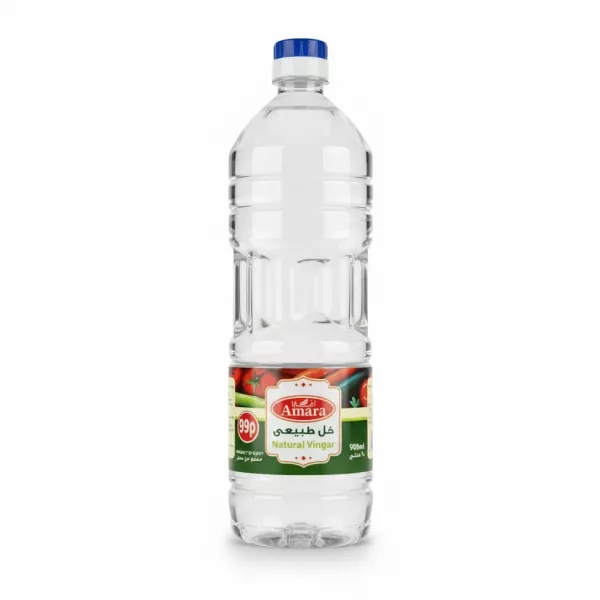 Front view of Amara Natural Vinegar 900ml bottle