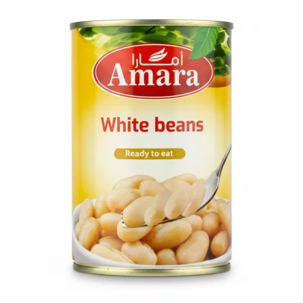Can of Amara white beans ready to eat