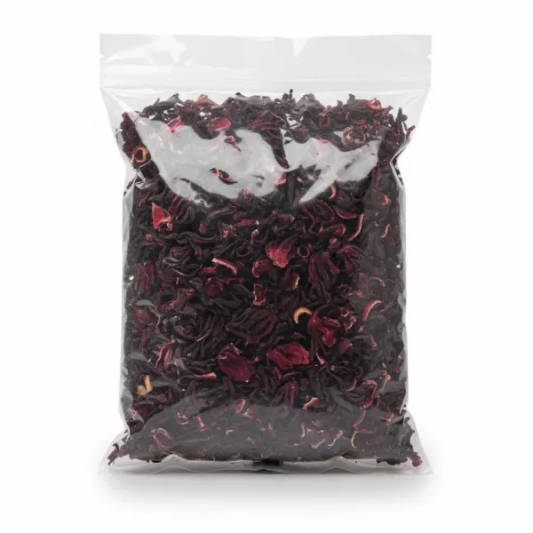 packaged dried hibiscus flowers from Amara brand