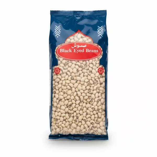 Pack of Amara Black Eyed Beans showing front packaging and beans