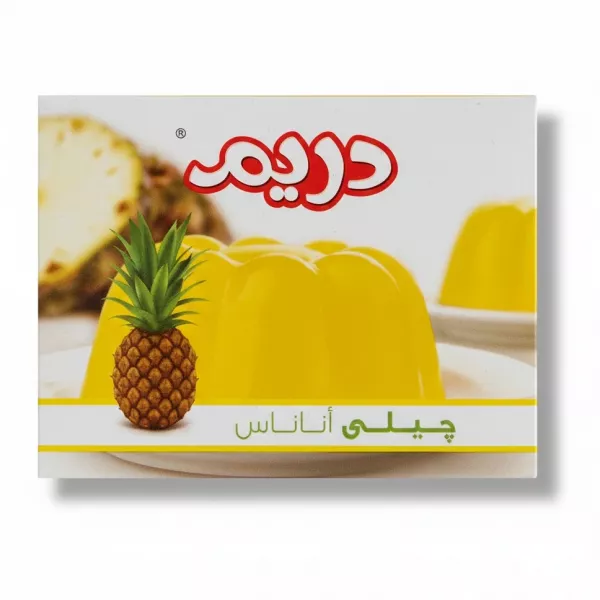 Box of Dreem Pineapple Jelly showing bright yellow jelly