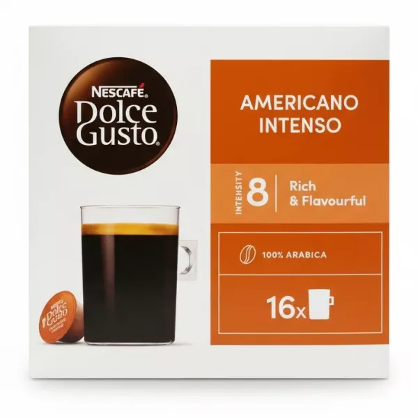 Nescafé Dolce Gusto Americano Intenso coffee pod box front