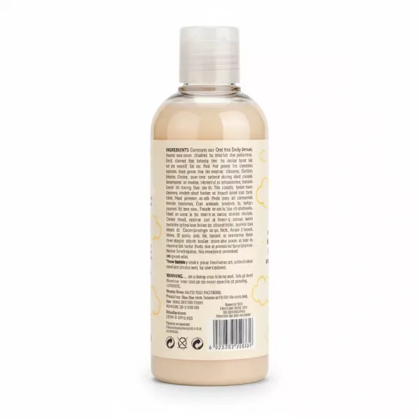 Childs Farm Oat Derma body wash bottle back view with ingredients and usage instructions