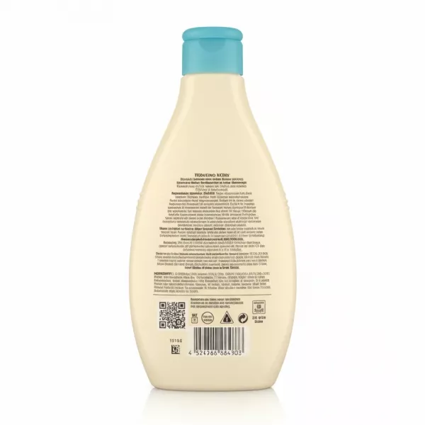 Aveeno Kids Sensitive Skin Shampoo 250ml back bottle with ingredients and details
