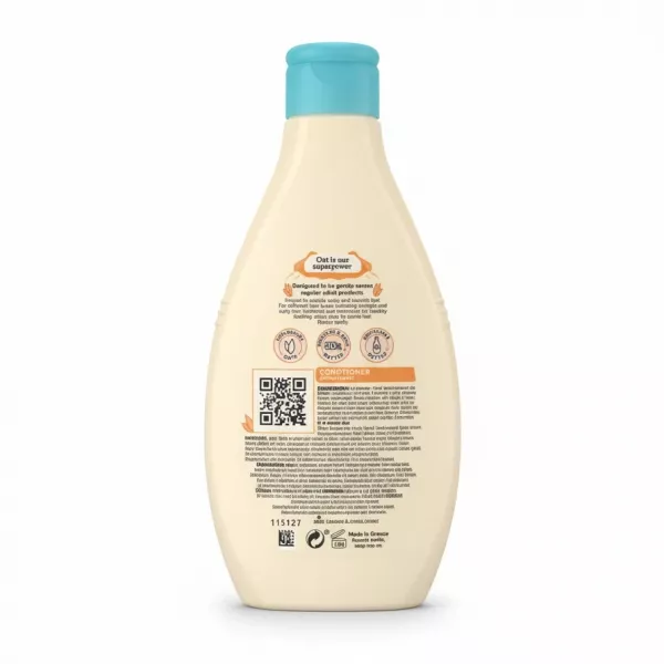 Aveeno Kids Conditioner bottle back with ingredients and product details