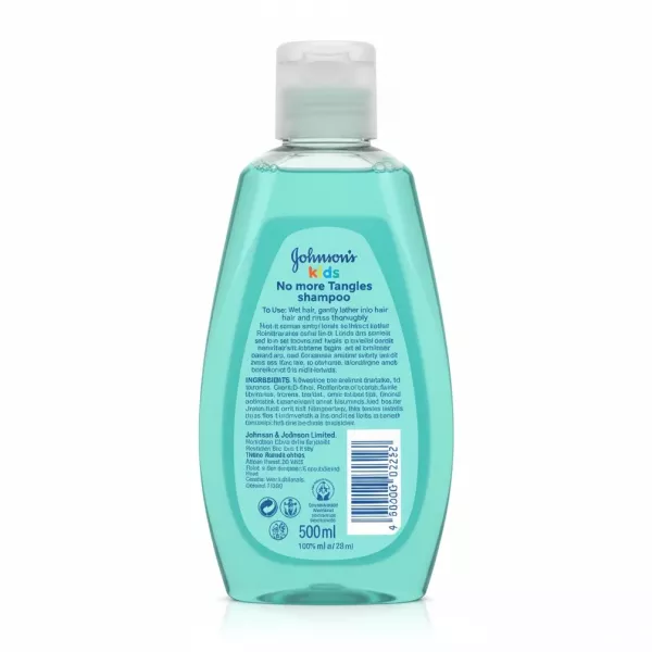 Johnson's Kids No More Tangles Shampoo 500ml back label