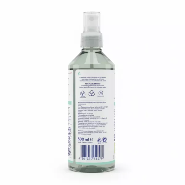 Milton antibacterial surface spray trigger bottle back label showing product details and barcode