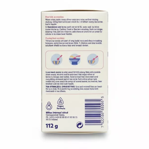 Back of the Milton Sterilising Tablets box with instructions