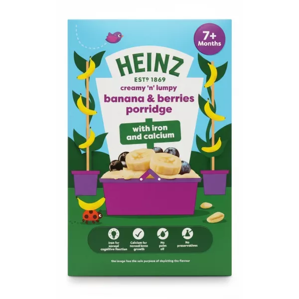 Heinz Banana & Berries Porridge box front view