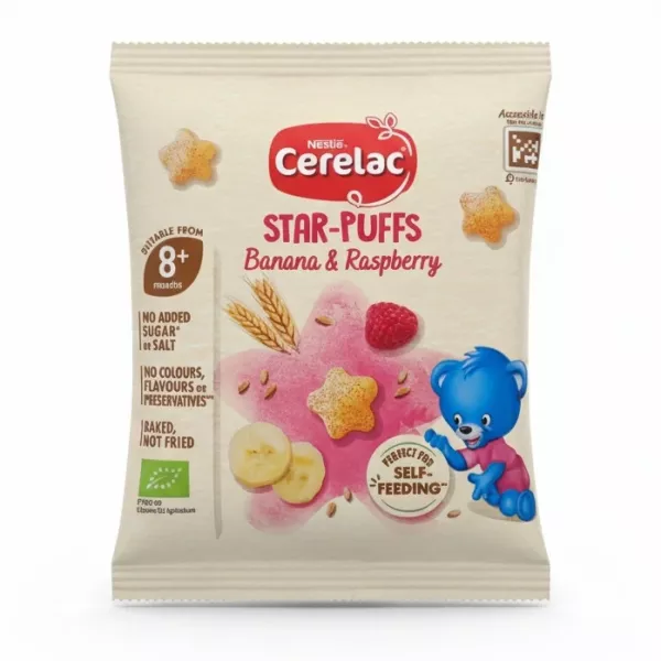 Nestlé Cerelac Star-Puffs Banana & Raspberry pack front