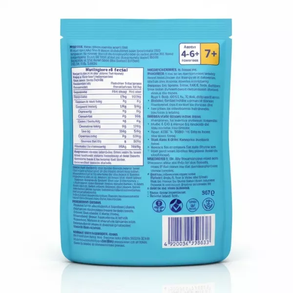 Back view of Aptamil Multigrain Baby Cereal pack with nutritional info