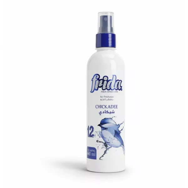Frida Chickadee Aqua Sensations air freshener spray bottle front view