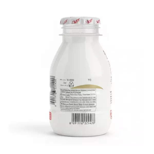 Back view of Eker Ayran bottle showing barcode and origin details