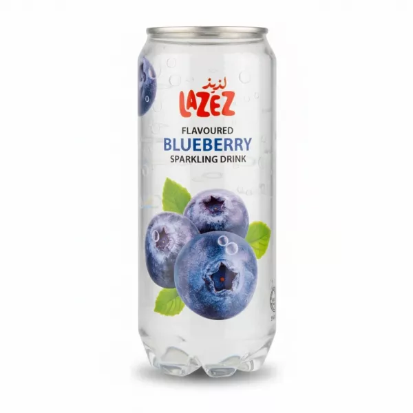 Can of Lazez Blueberry Flavoured Sparkling Drink front view