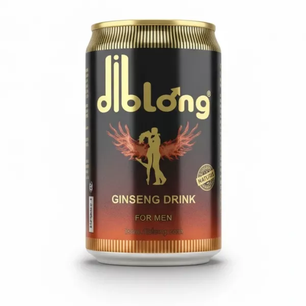 Diblong Ginseng Drink for Men can held in hand with gold and black label