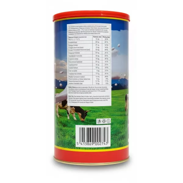 Back label with nutritional info and barcode of Nefis white cheese