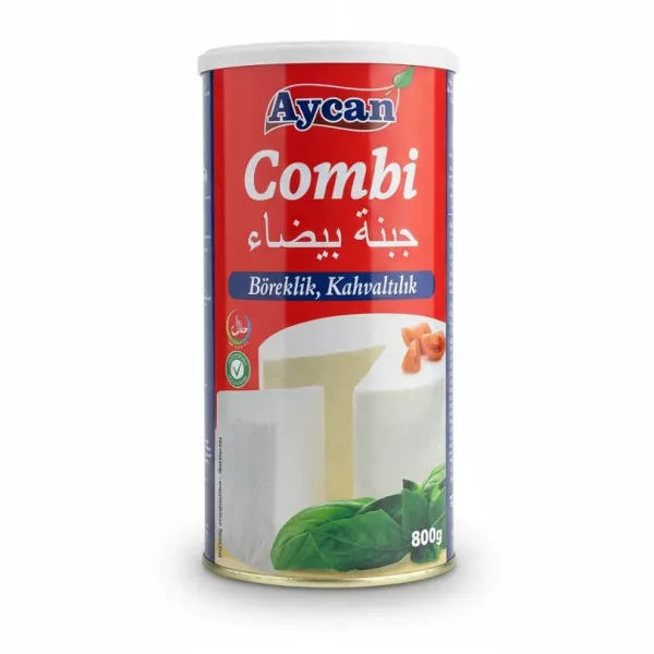 Aycan Combi White Cheese in red and white tin front view