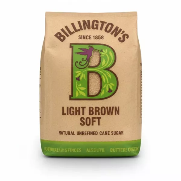 Package of Billington's Light Brown Soft Sugar front view
