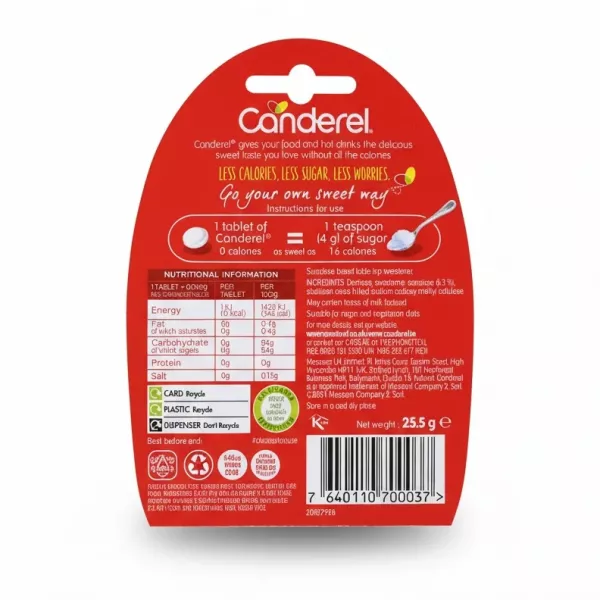 Back of packaging showing nutritional info and ingredients