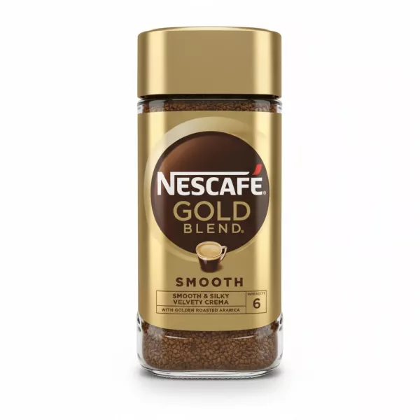 Nescafe Gold Blend Smooth instant coffee jar front view