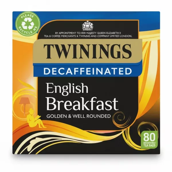 Twinings Decaffeinated English Breakfast packaging front