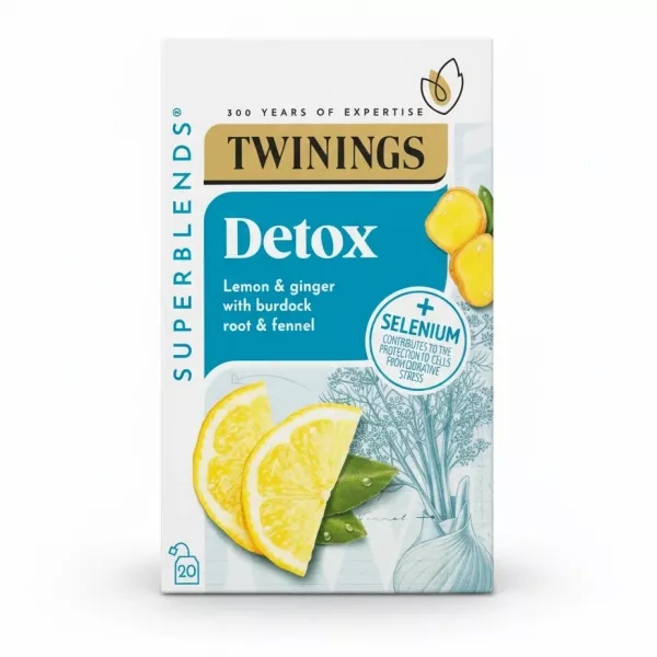 Twinings Detox Lemon Ginger Tea Box front