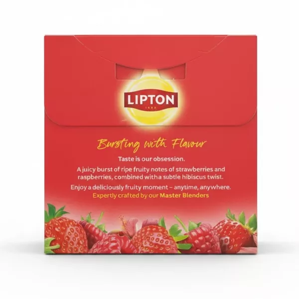 Lipton Berry Bliss Herbal Tea box back with product description