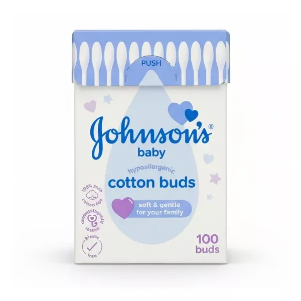 Johnson's baby hypoallergenic cotton buds 100 pack in box