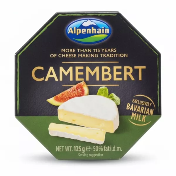 Packaged Alpenhain Camembert Cheese box front