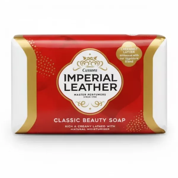 Imperial Leather Classic Beauty Soap bar wrapped in red and gold packaging