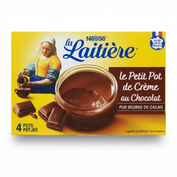 Nestlé La Laitière Chocolate Cream Pots 4 pack front packaging