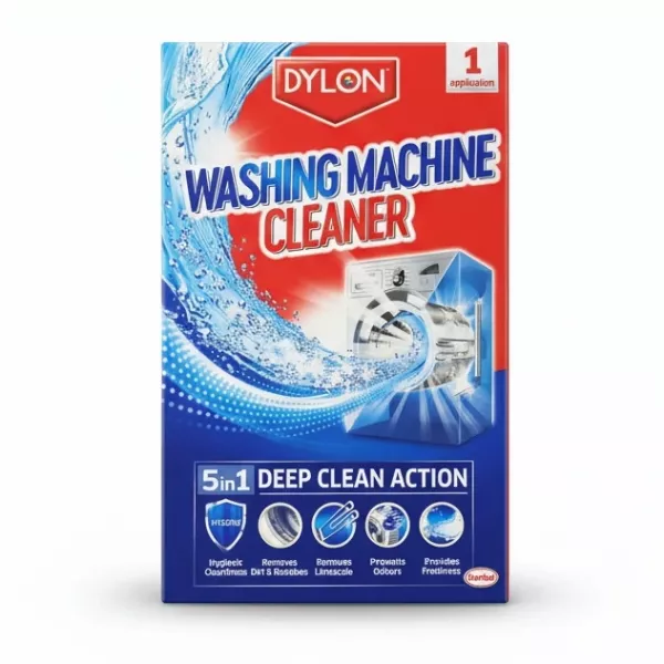 Dylon Washing Machine Cleaner 5 in 1 deep clean action front view box