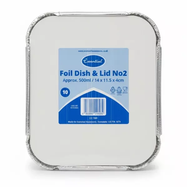 foil dish with lid front view