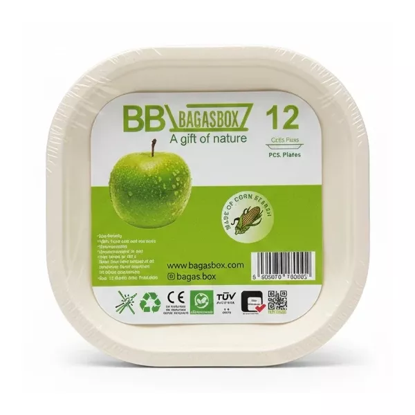 BagasBox eco-friendly cake plate pack front view