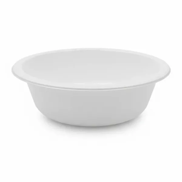 ExtraValue branded white plastic large bowl with decorative edge on display