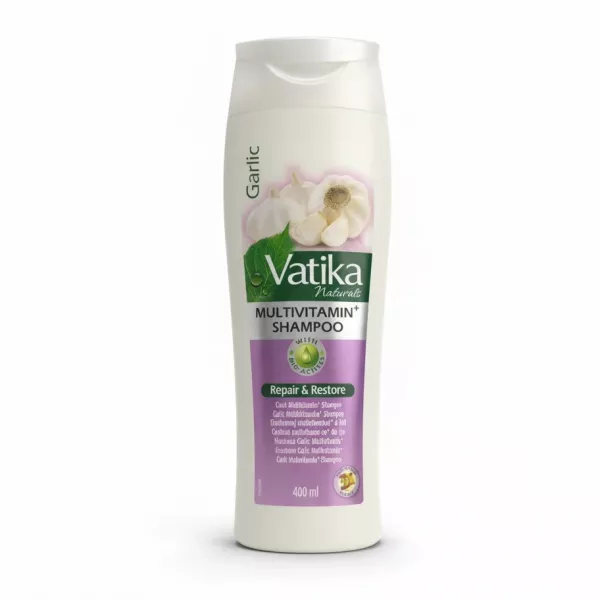 Vatika Naturals Multivitamin Garlic Shampoo bottle front view