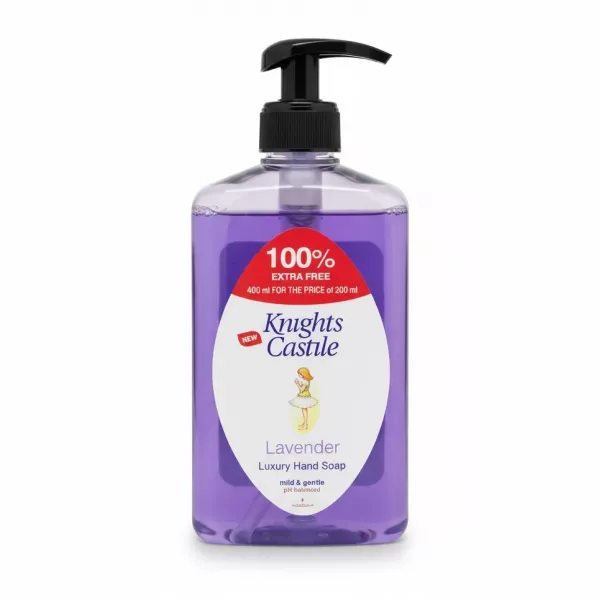 Knights Castle Lavender Luxury Hand Soap 400ml pump bottle front label