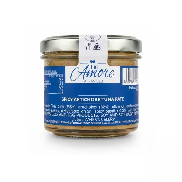 Jar of Più Amore Spicy Artichoke Tuna Pate
