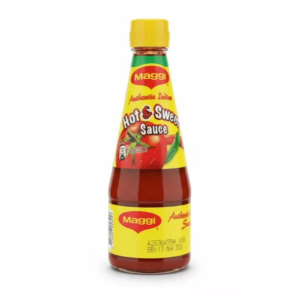 Maggi Hot & Sweet Sauce bottle front view